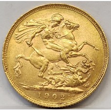 AUSTRALIA 1902 . ONE 1 SOVEREIGN . PERTH . GOLD